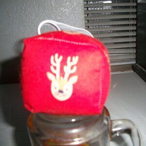 2 Christmas Reindeer 2.25" Car/decor/tote bag Hanging Cubes-Handmade